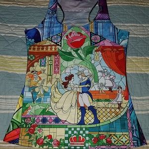 New Beauty and the Beast Staibed Glass Tank Top